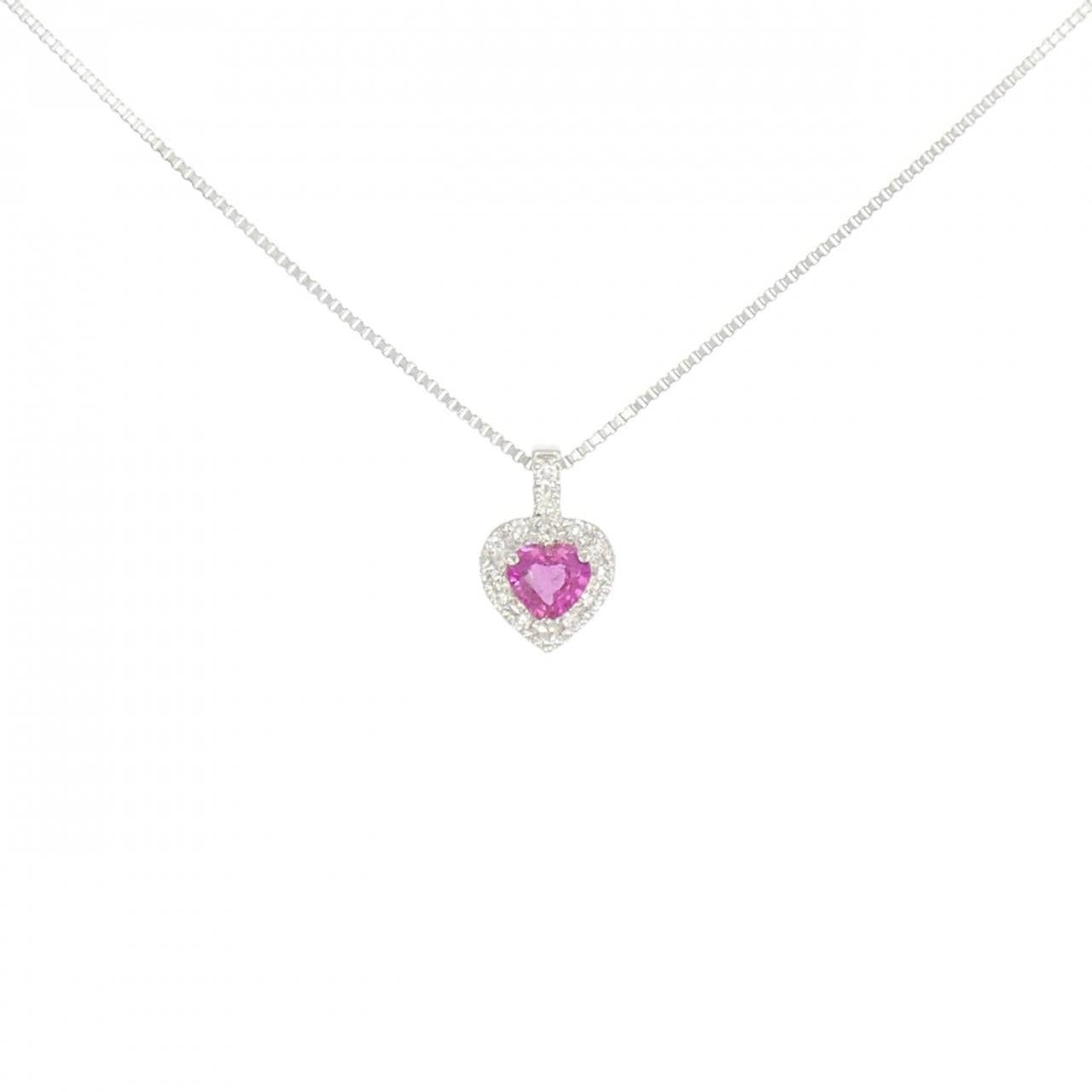 PT Heart Ruby Necklace 0.35CT