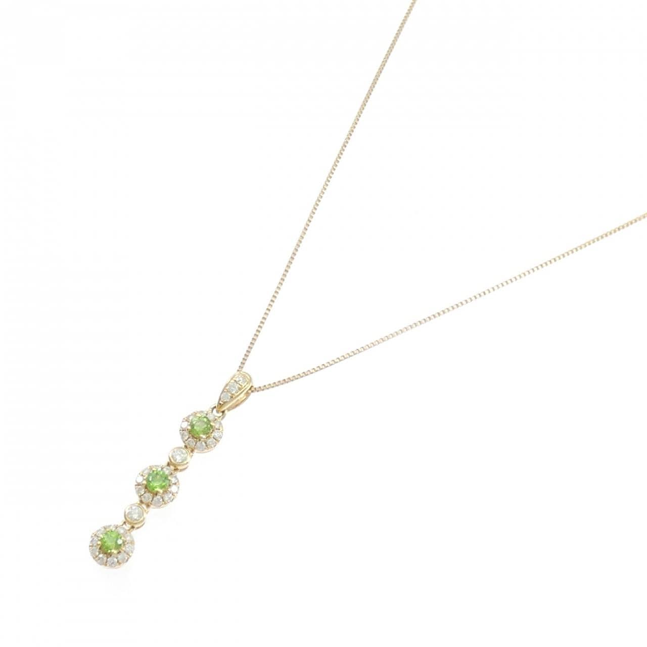 K18YG デマントイドガーネット ネックレス 0.34CT