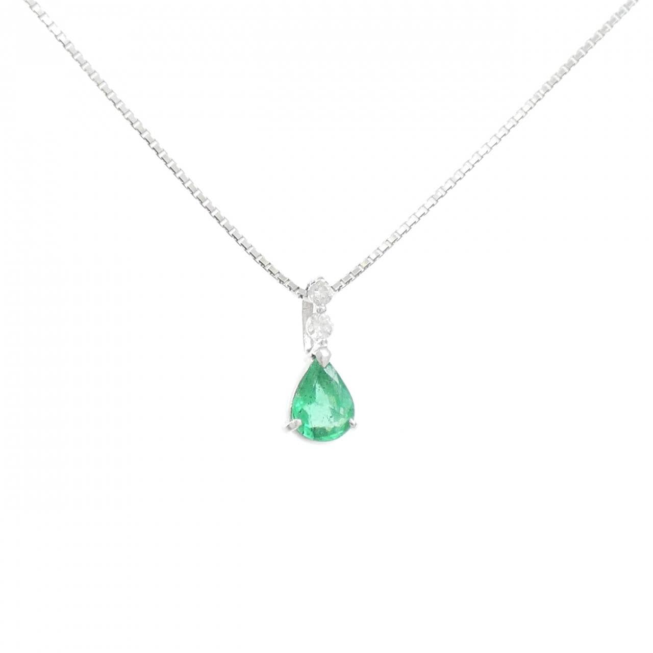 K18WG エメラルド ネックレス 0.85CT