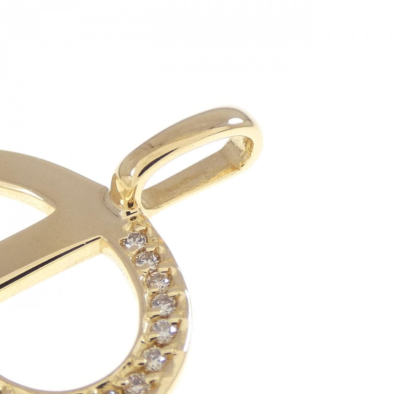 K18YG イニシャルR ダイヤモンド ペンダント 0.15CT
