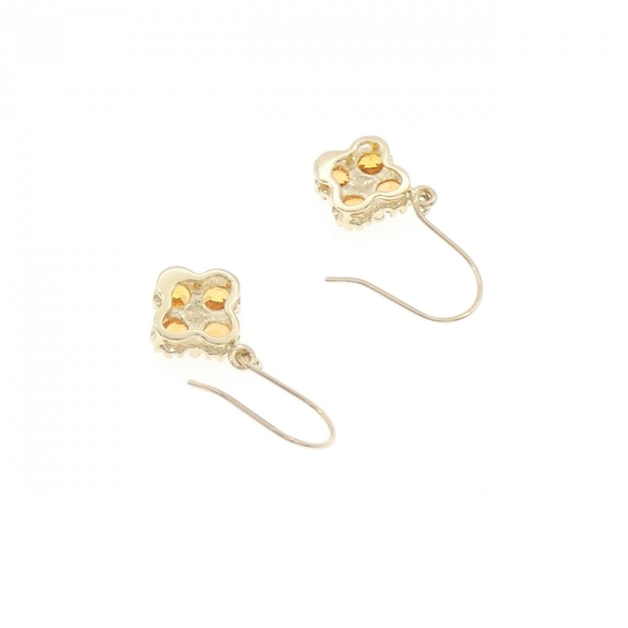 K10YG フラワー サファイヤ ピアス