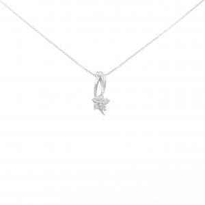 K18WG フラワー ピンクダイヤモンド ネックレス 0.01CT