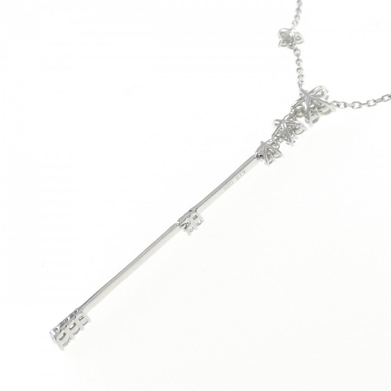 K18WG flower Diamond necklace 0.56CT