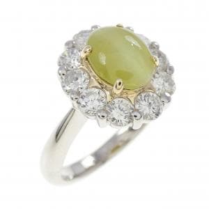PT900/K18YG クリソベリルキャッツ リング 1.24CT