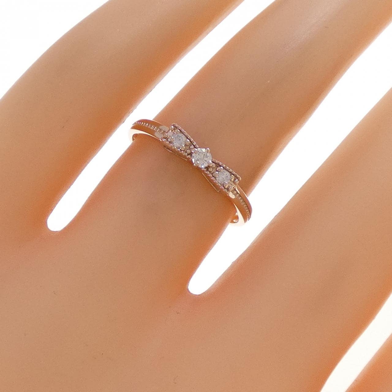 K10PG リボン ダイヤモンド リング