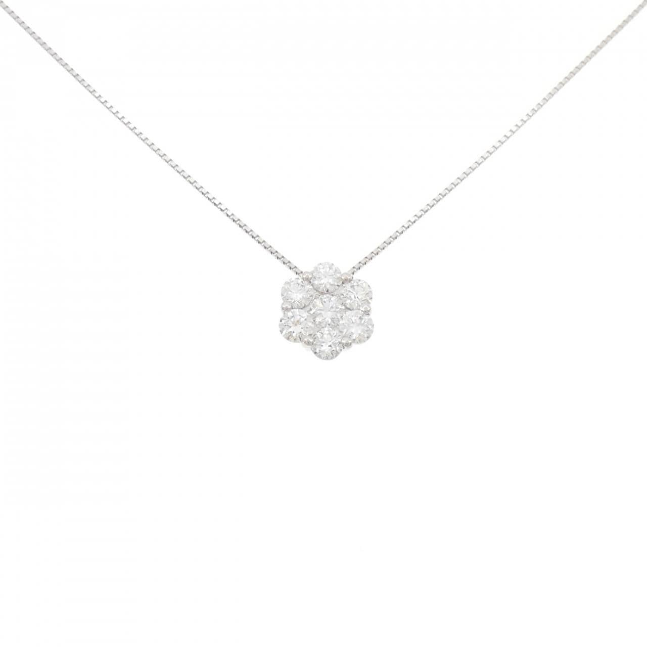 PT900/PT850 フラワー ダイヤモンド ネックレス 1.078CT