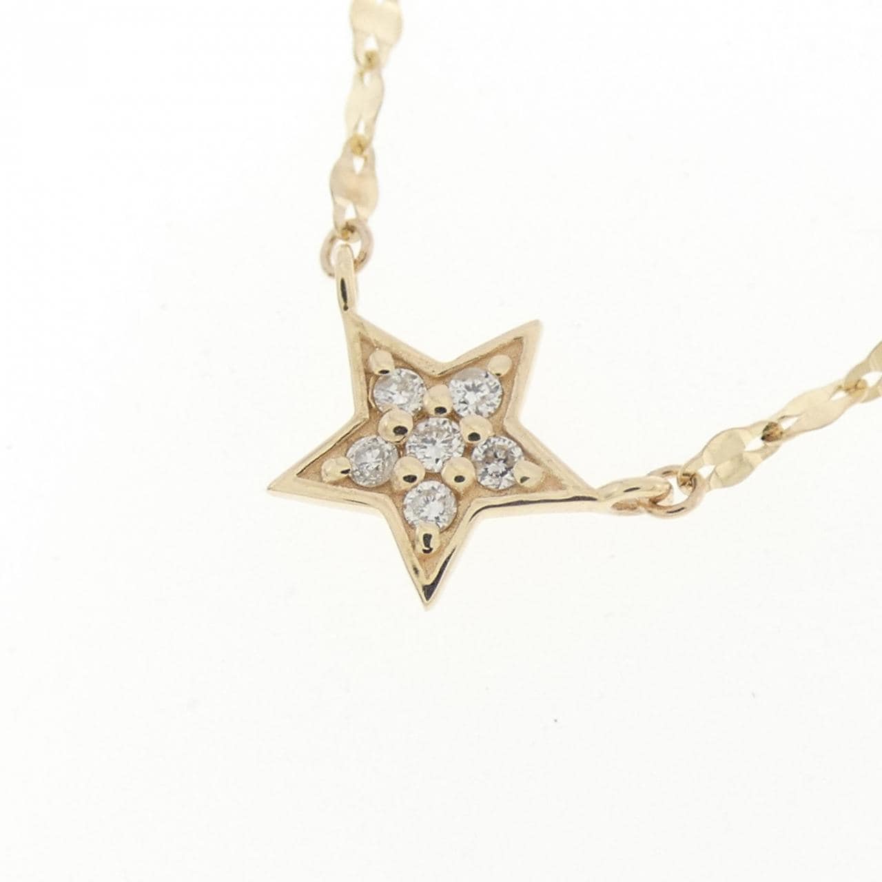 K10YG スター ダイヤモンド ネックレス 0.04CT
