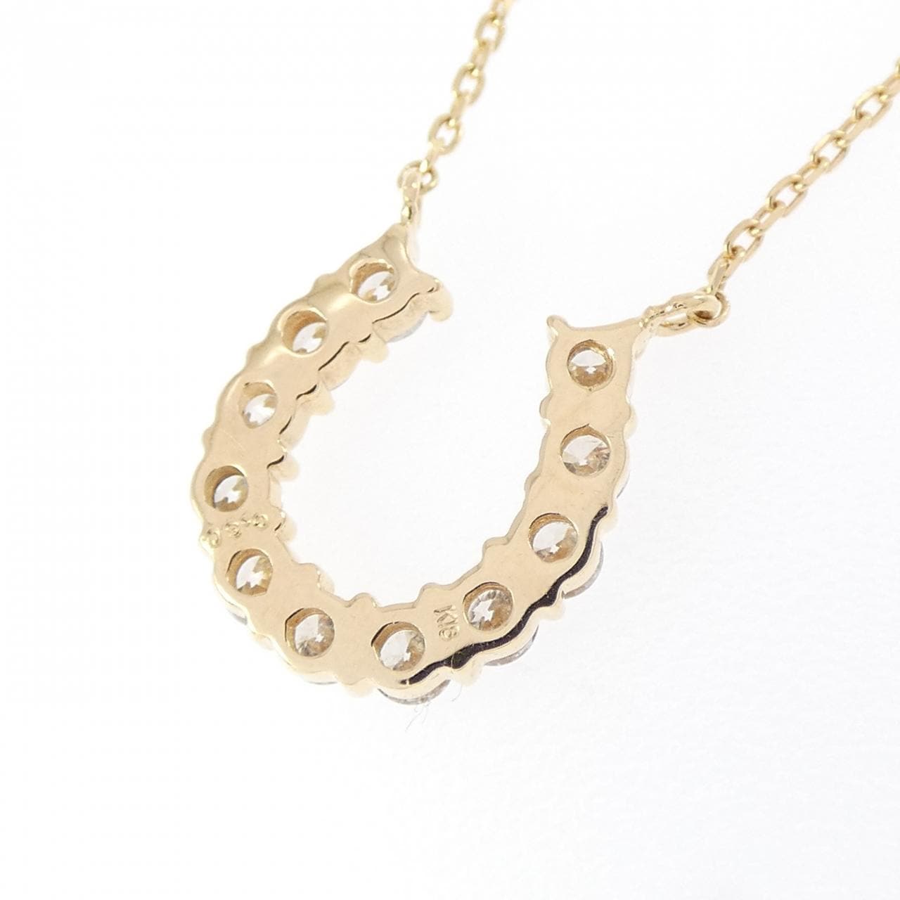 K18YG ホースシュー ダイヤモンド ネックレス 0.30CT