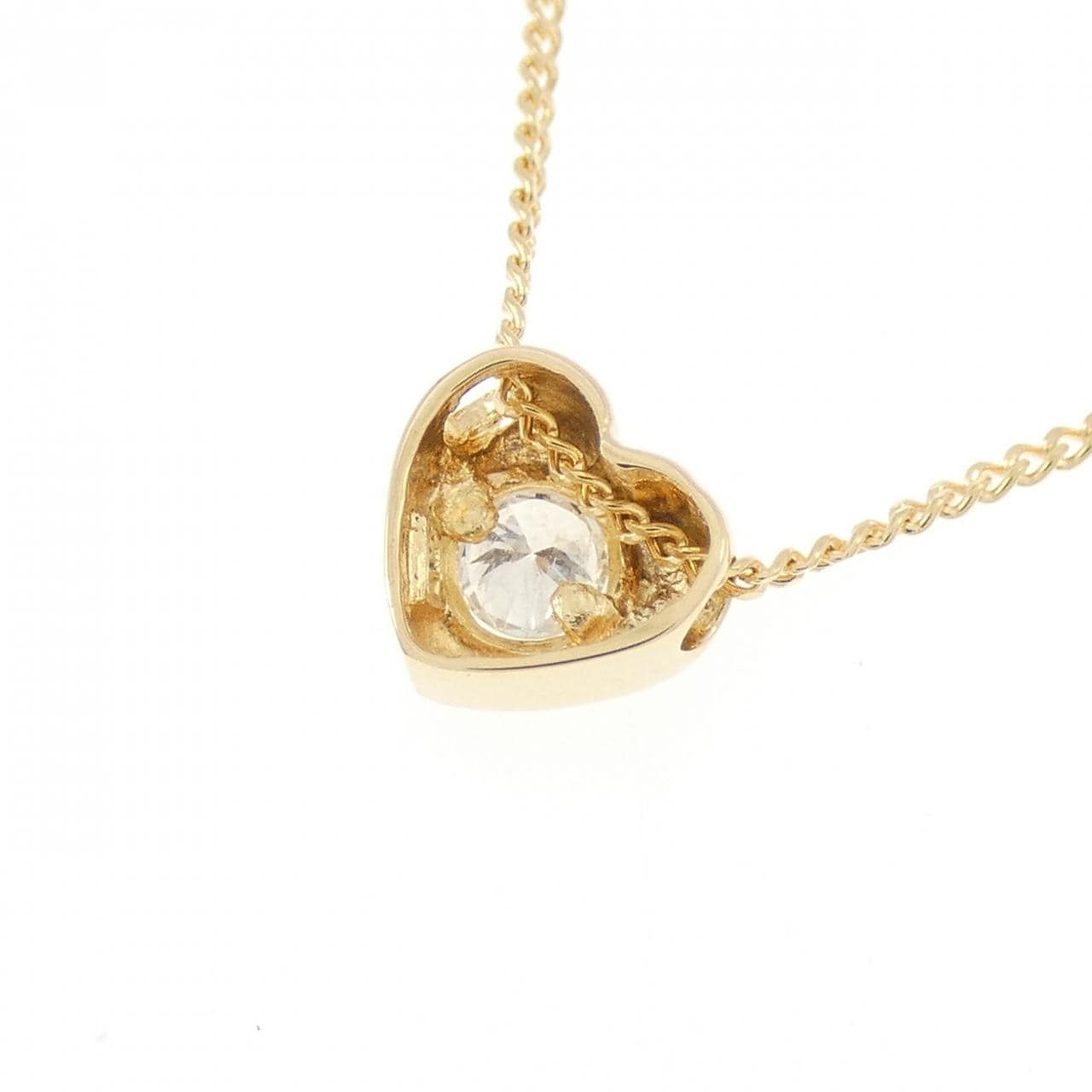 K18YG ハート ダイヤモンド ネックレス 0.11CT