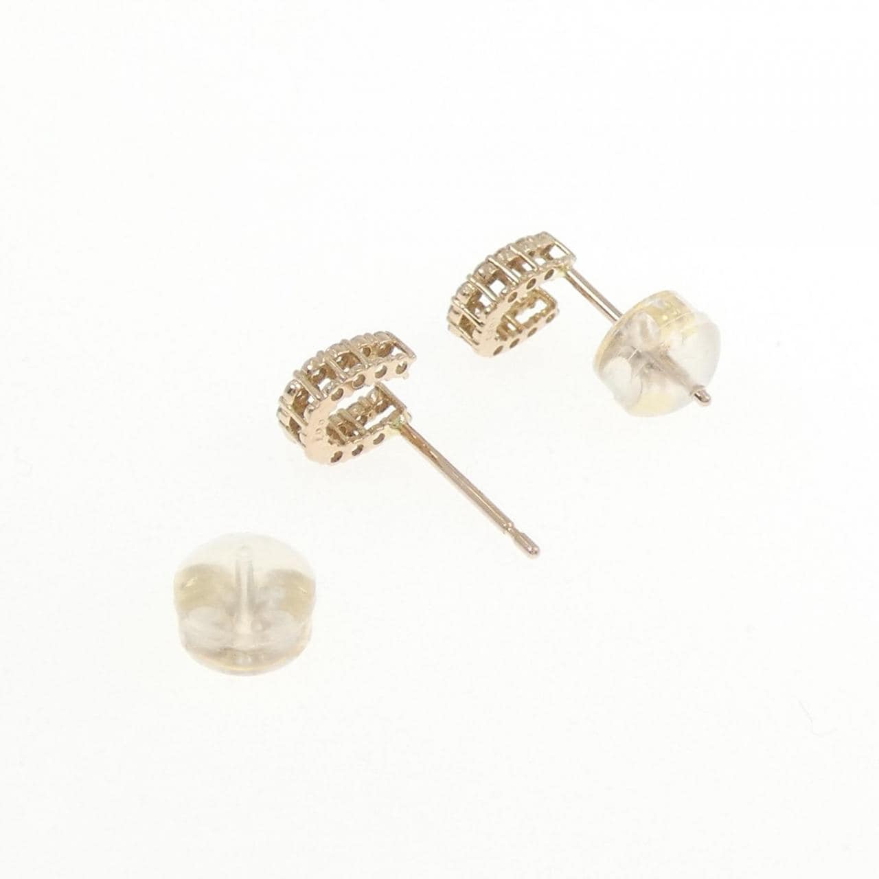 K18YG ホースシュー ダイヤモンド ピアス 0.14CT