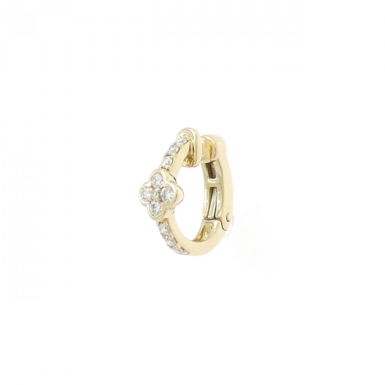 14KYG フラワー ダイヤモンド イヤリング 片耳