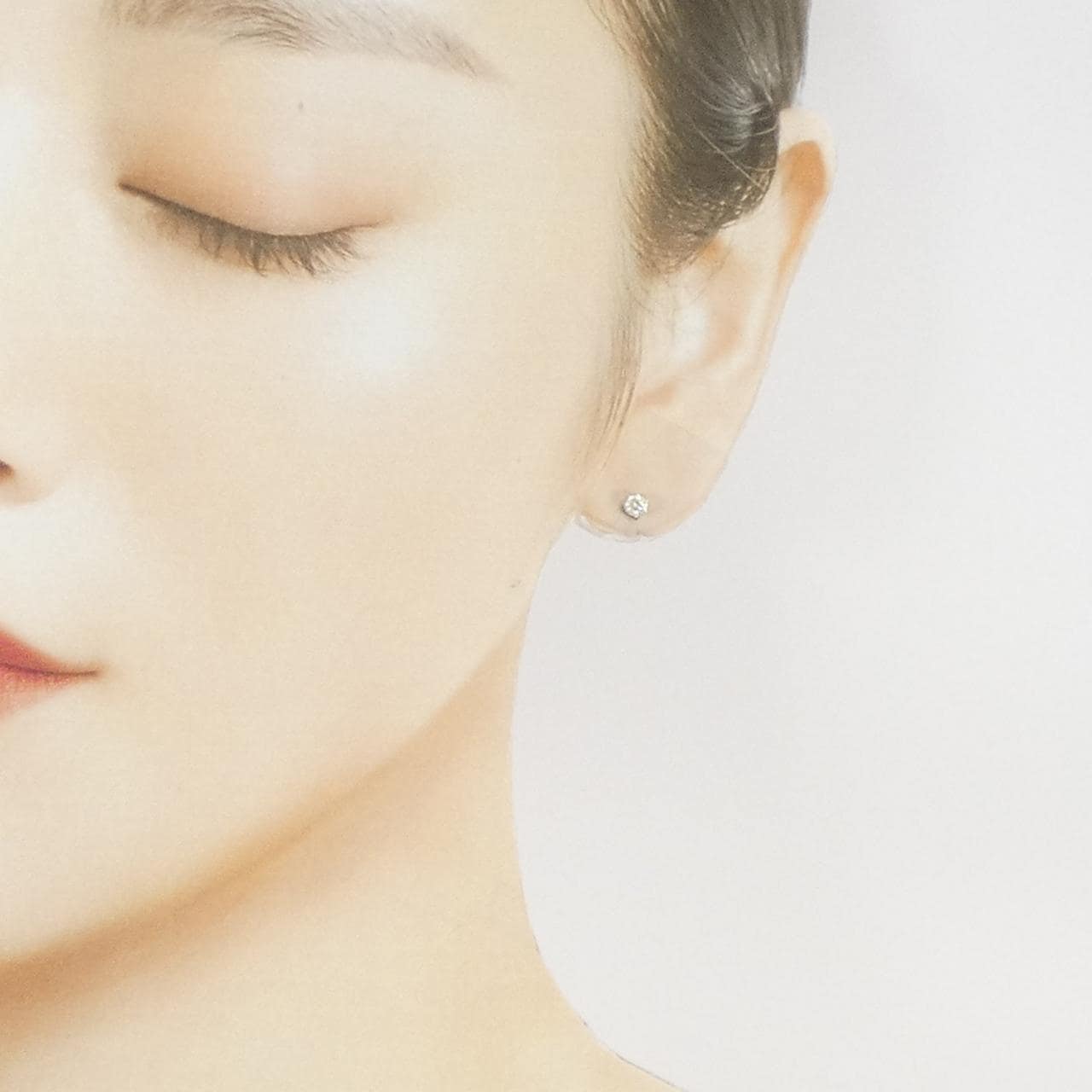 K18WG ソリティア ダイヤモンド ピアス 0.20CT