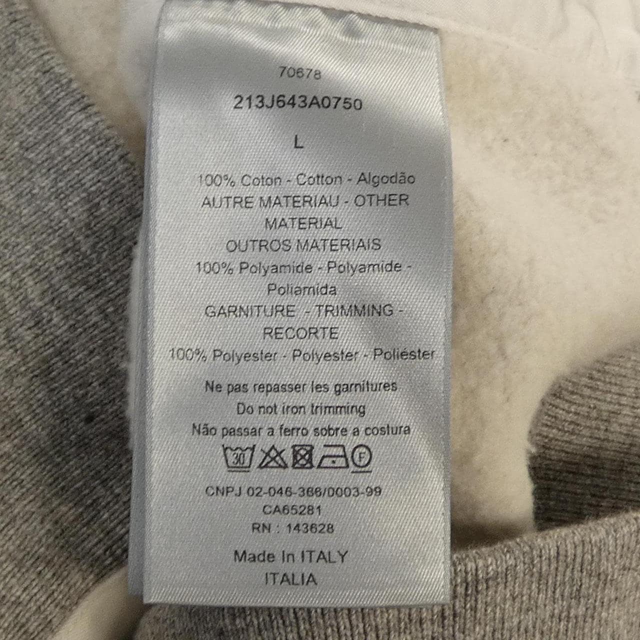 ディオール DIOR SACAI 213J643A0750 スウェット