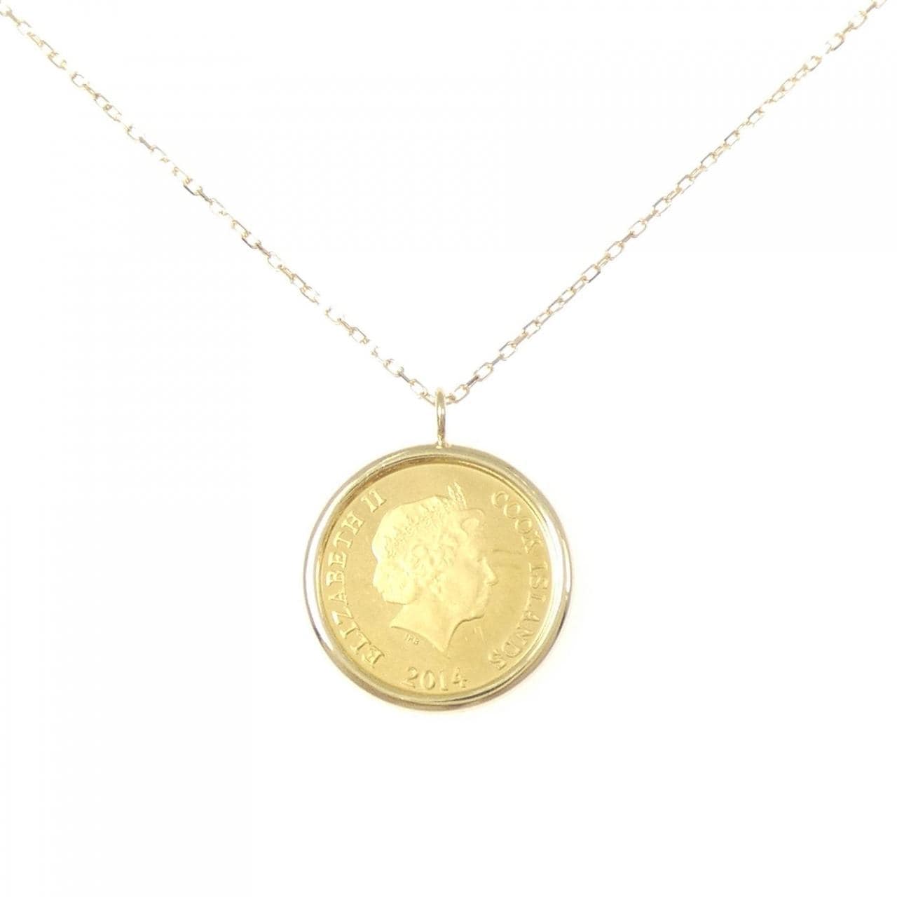 K18YG(枠) コイン ネックレス