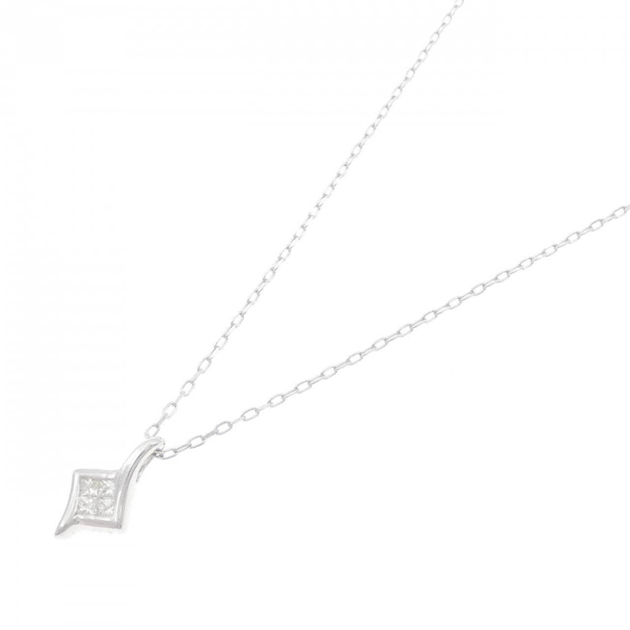 K18WG ダイヤモンド ネックレス 0.10CT