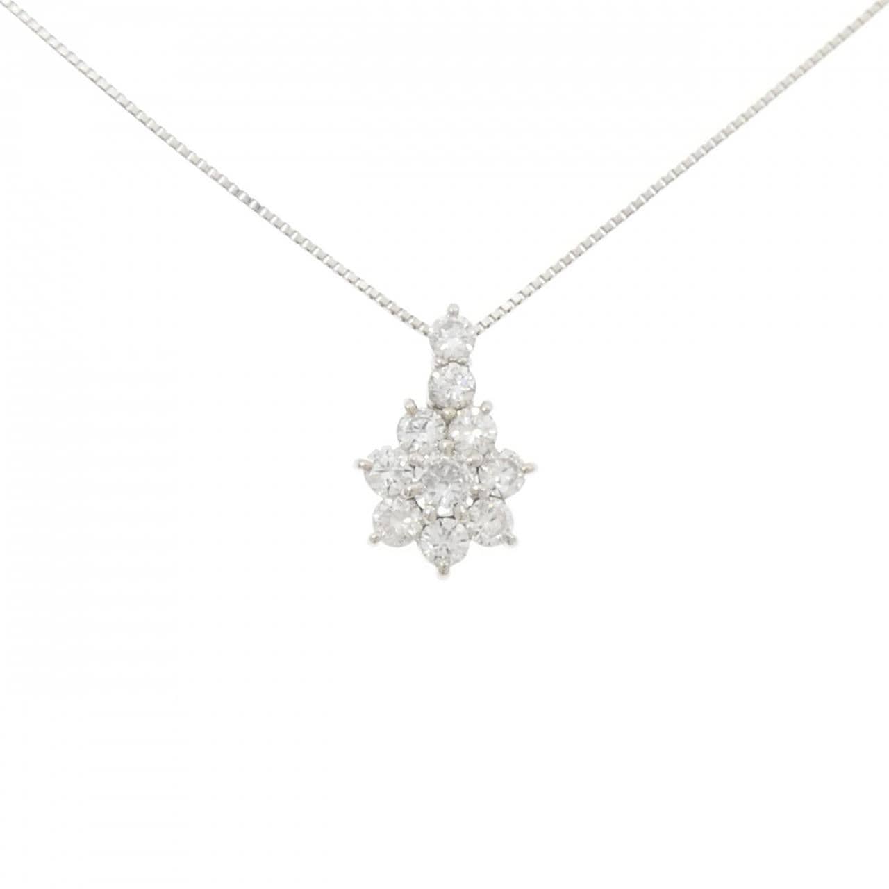 PT900/PT850 フラワー ダイヤモンド ネックレス 1.01CT