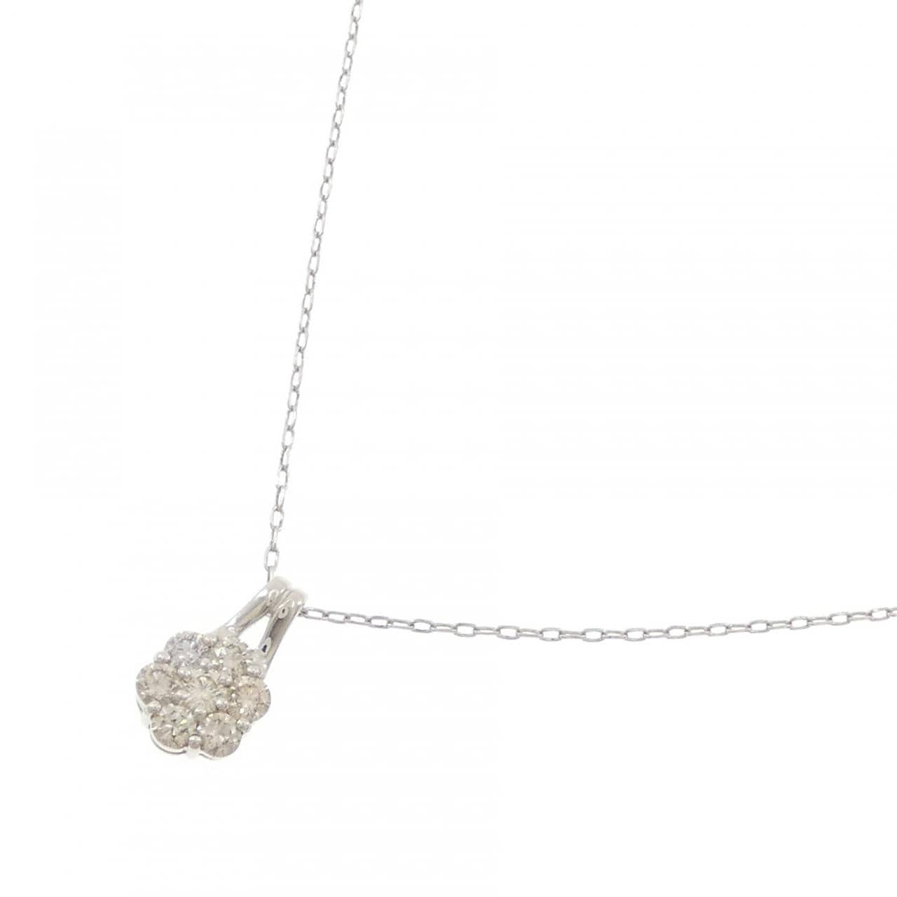 PT900/PT850 フラワー ダイヤモンド ネックレス 0.50CT