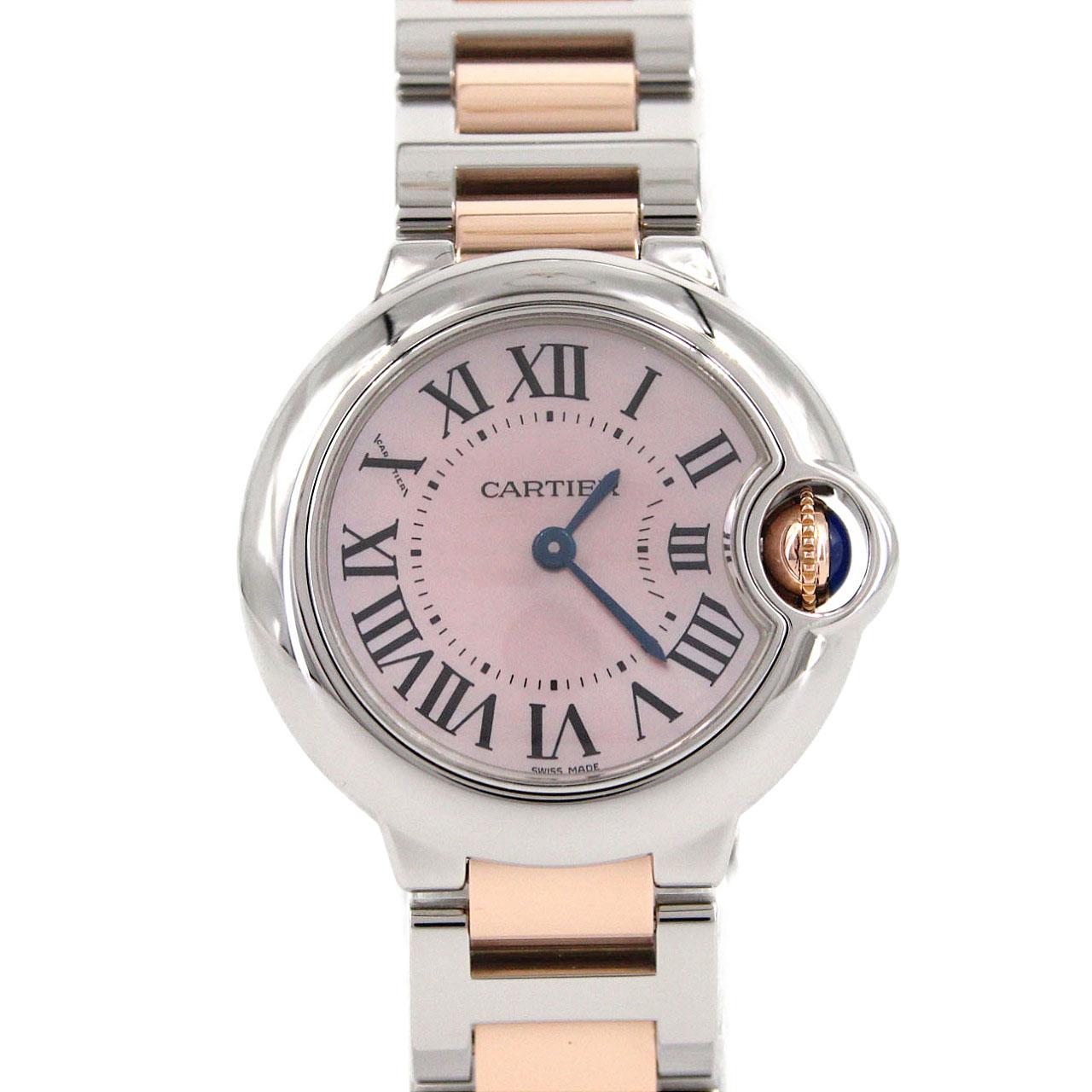 カルティエ バロンブルーSM PGコンビ W6920034/W2BB0009 SSxPG クォーツ