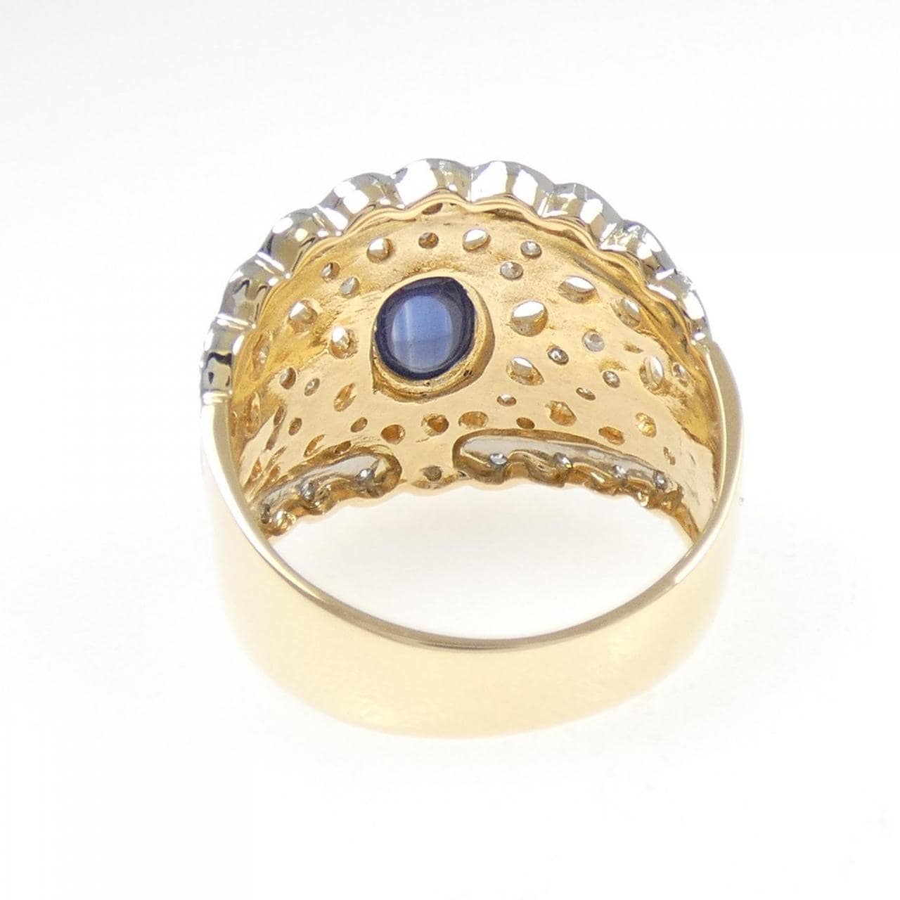 K18YG/PT900 サファイヤ リング 0.85CT