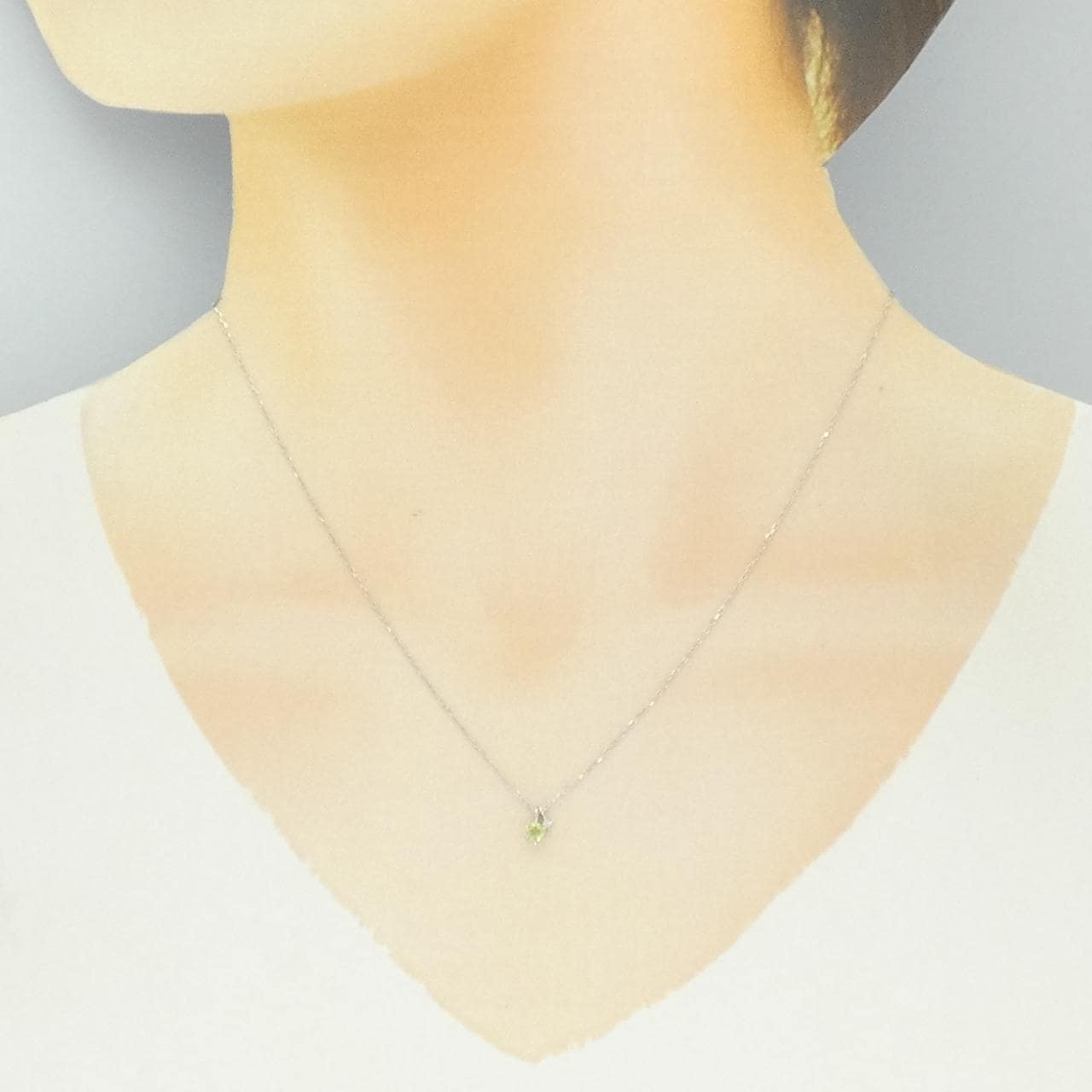 K10WG ペリドット ネックレス