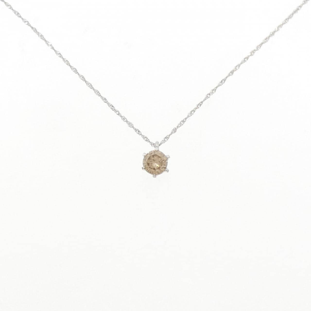K18WG solitaire Diamond necklace 0.601CT