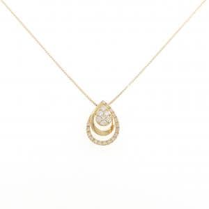 K18YG パヴェ ダイヤモンド ネックレス 0.21CT