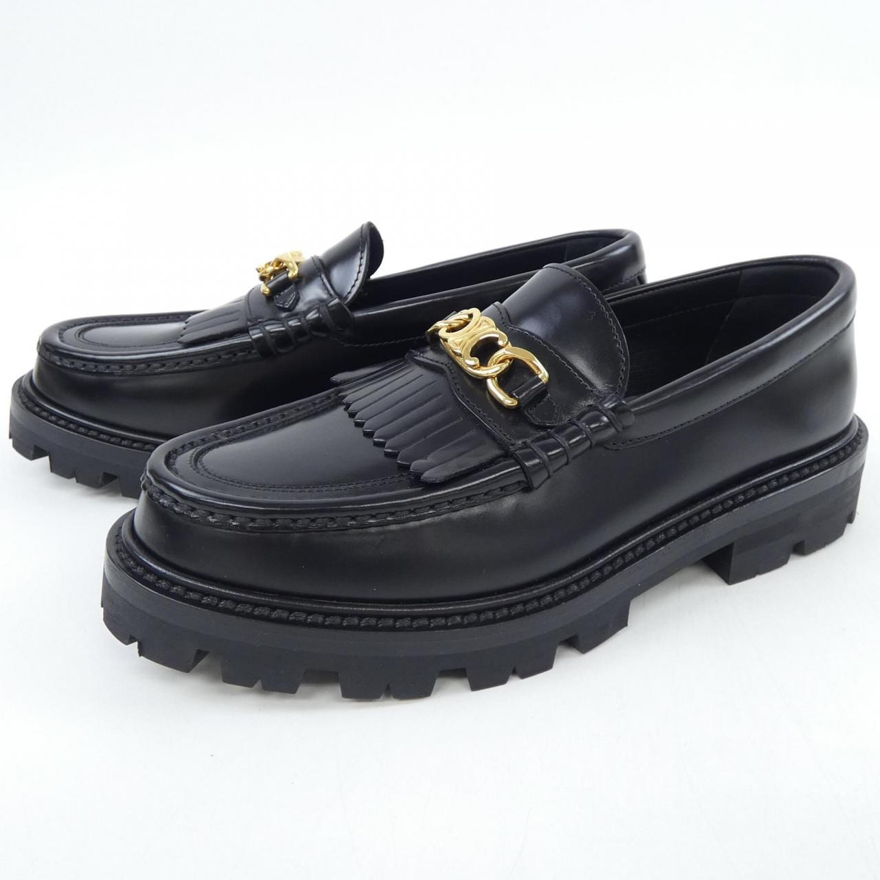 セリーヌ CELINE トリオンフチェーン付CELINEマーガレットローファー 344893602C シューズ