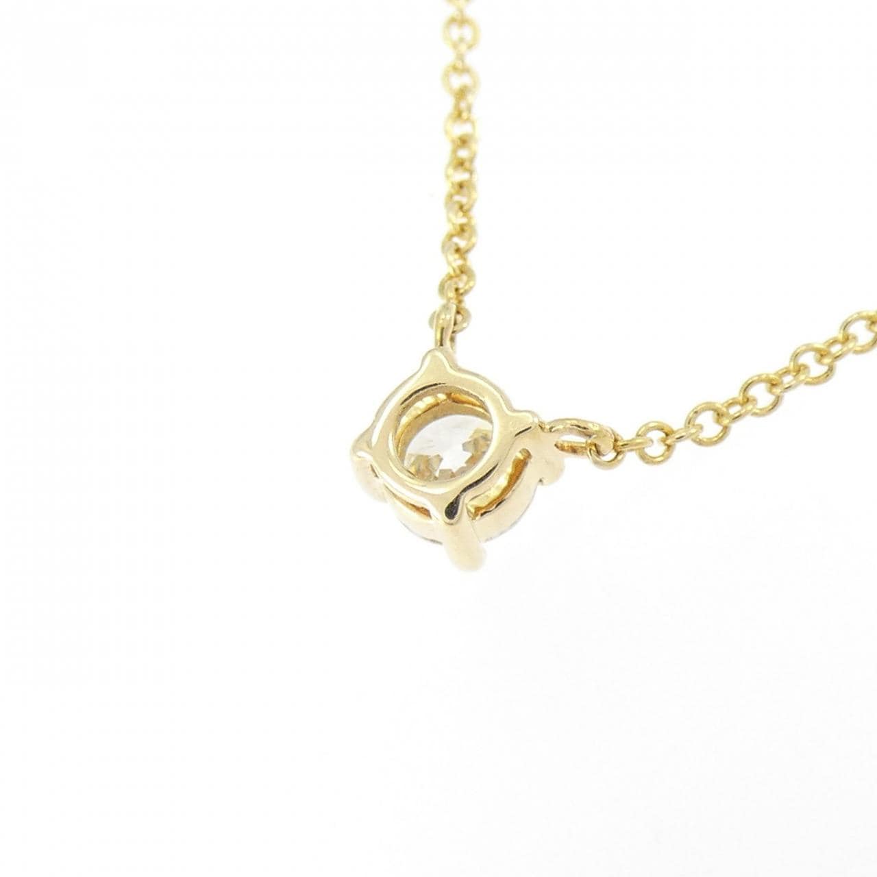 750YG ソリティア ダイヤモンド ネックレス