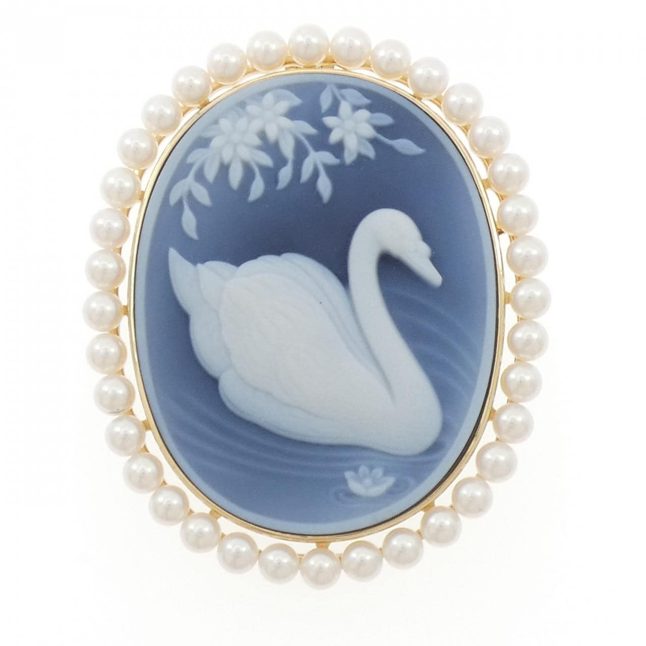 タサキ メノウカメオ ブローチ