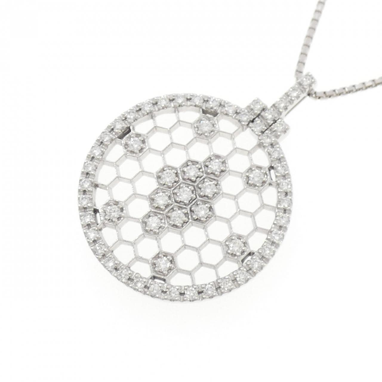 K18WG ダイヤモンド ネックレス 0.59CT