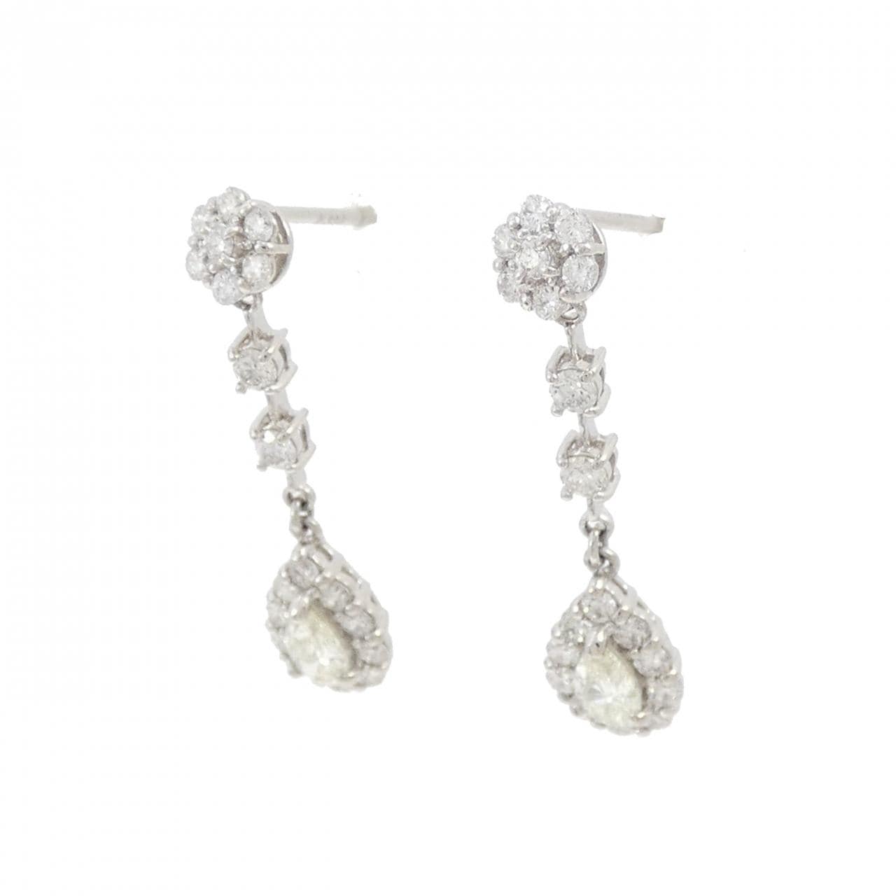 [新品] PT900 花形钻石耳环 0.80CT