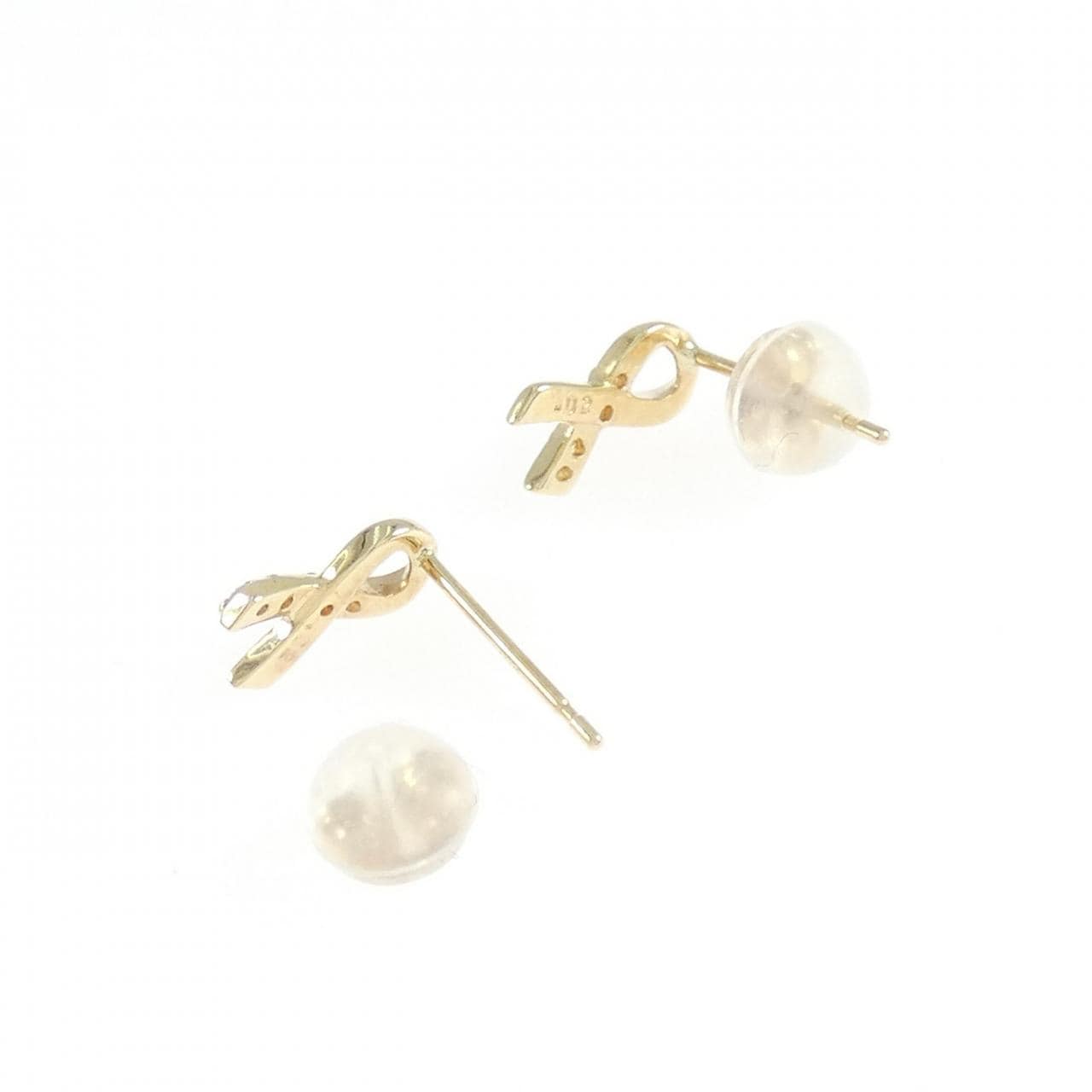 【新品】K10YG ダイヤモンド ピアス 0.04CT