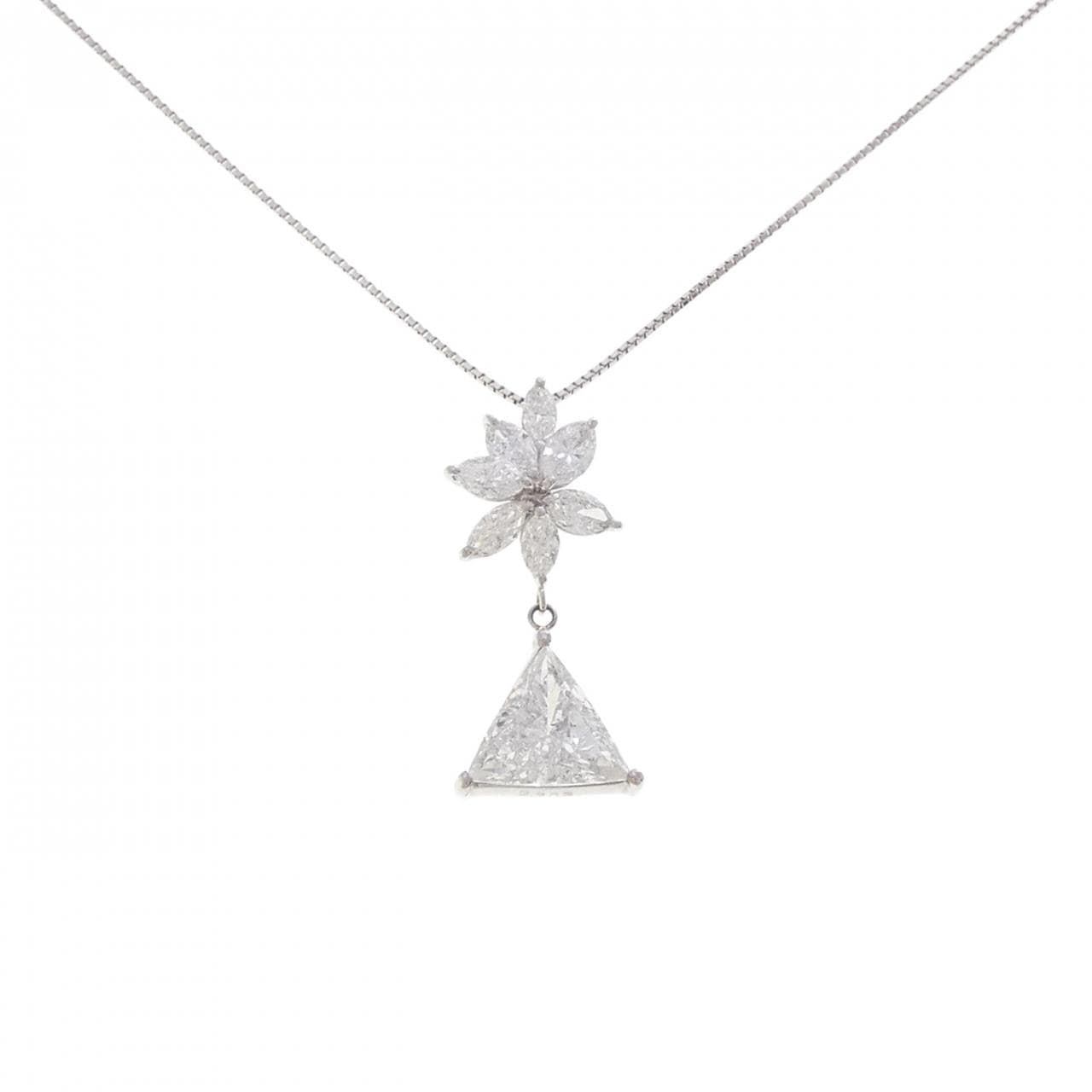 PT850 ダイヤモンド ネックレス 2.303CT F SI2 ファンシーカット