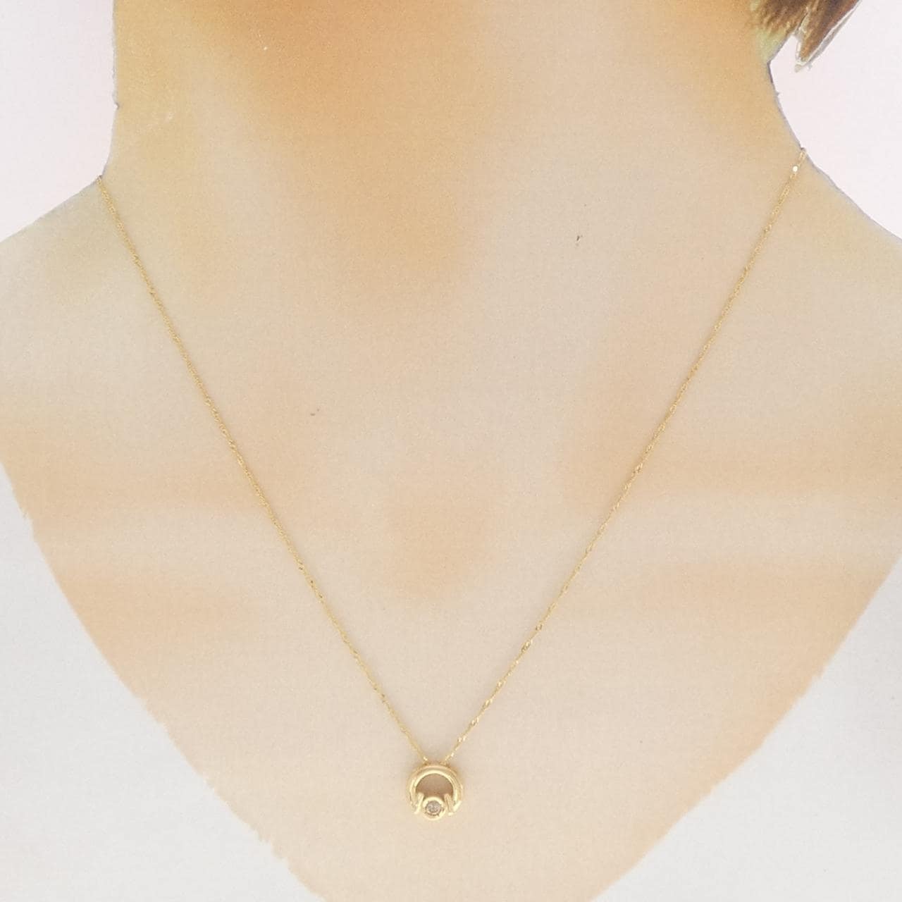 K18YG/750YG ダイヤモンド ネックレス 0.05CT