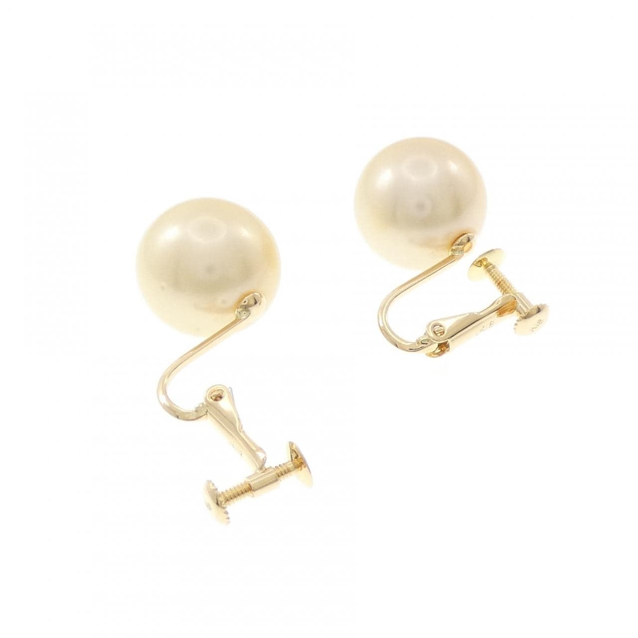 K18YG 白蝶パール イヤリング 11.8mm