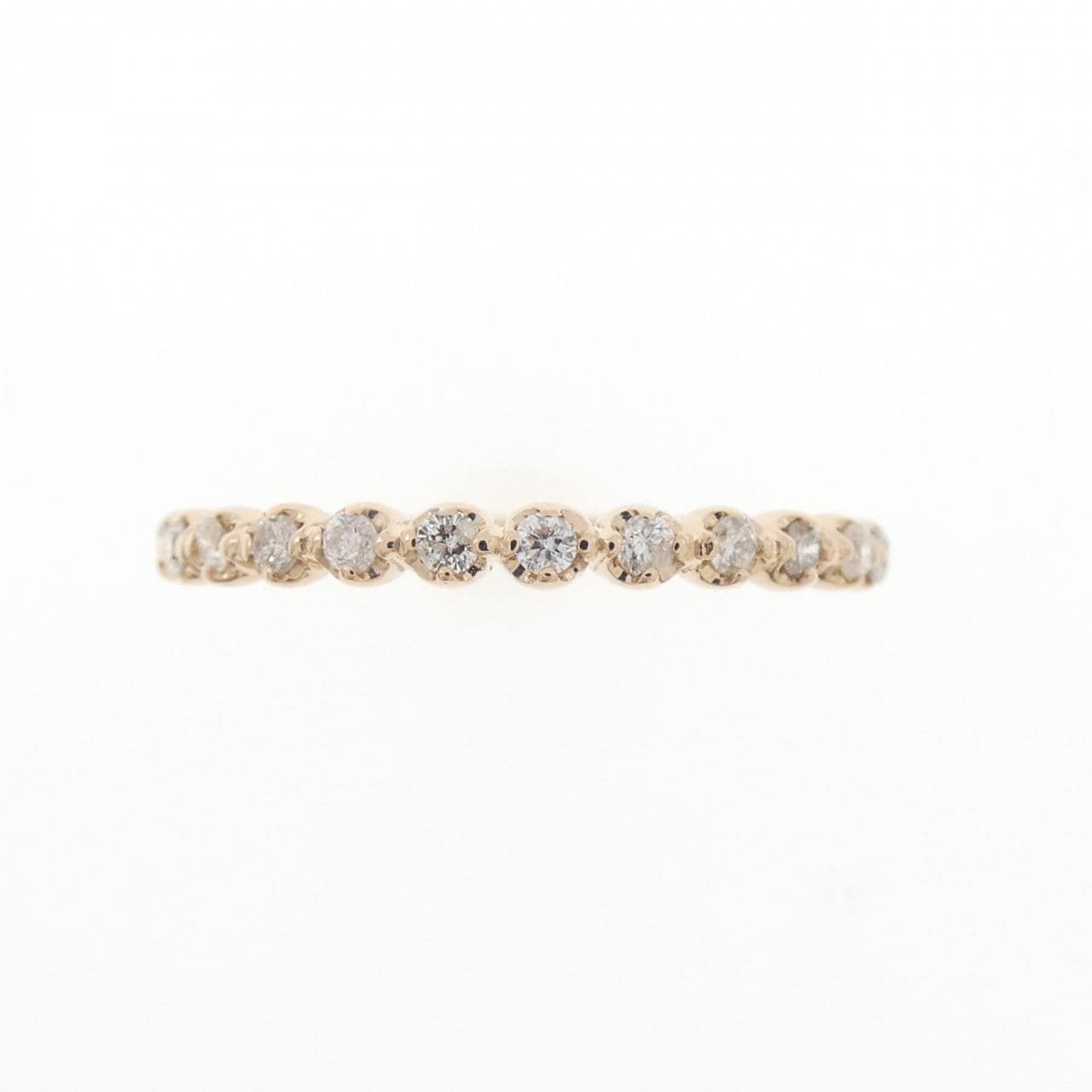 K18PG ハーフエタニティ ダイヤモンド リング 0.12CT