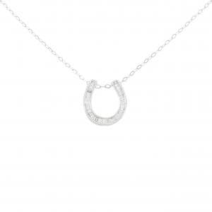 K18WG ホースシュー ダイヤモンド ネックレス 0.20CT