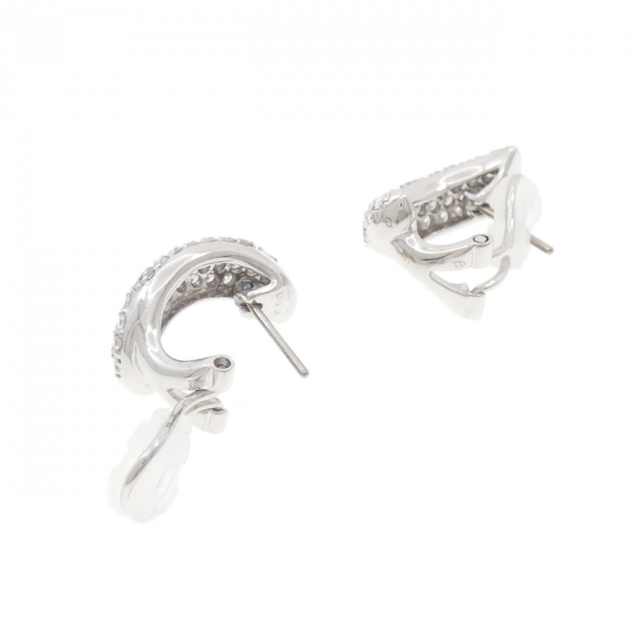 K18WG パヴェ ダイヤモンド ピアス 1.00CT