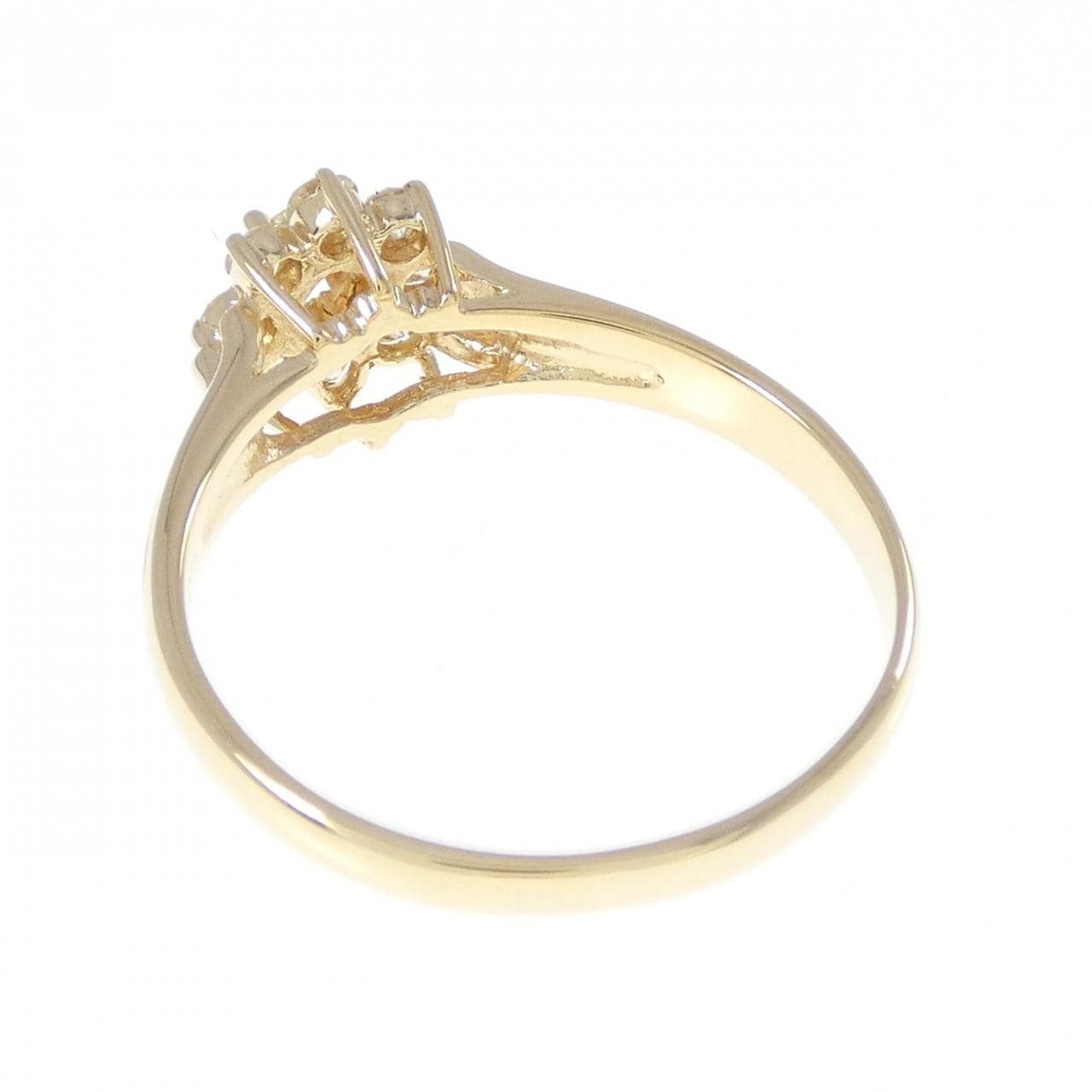 K18YG フラワー ダイヤモンド リング 0.31CT