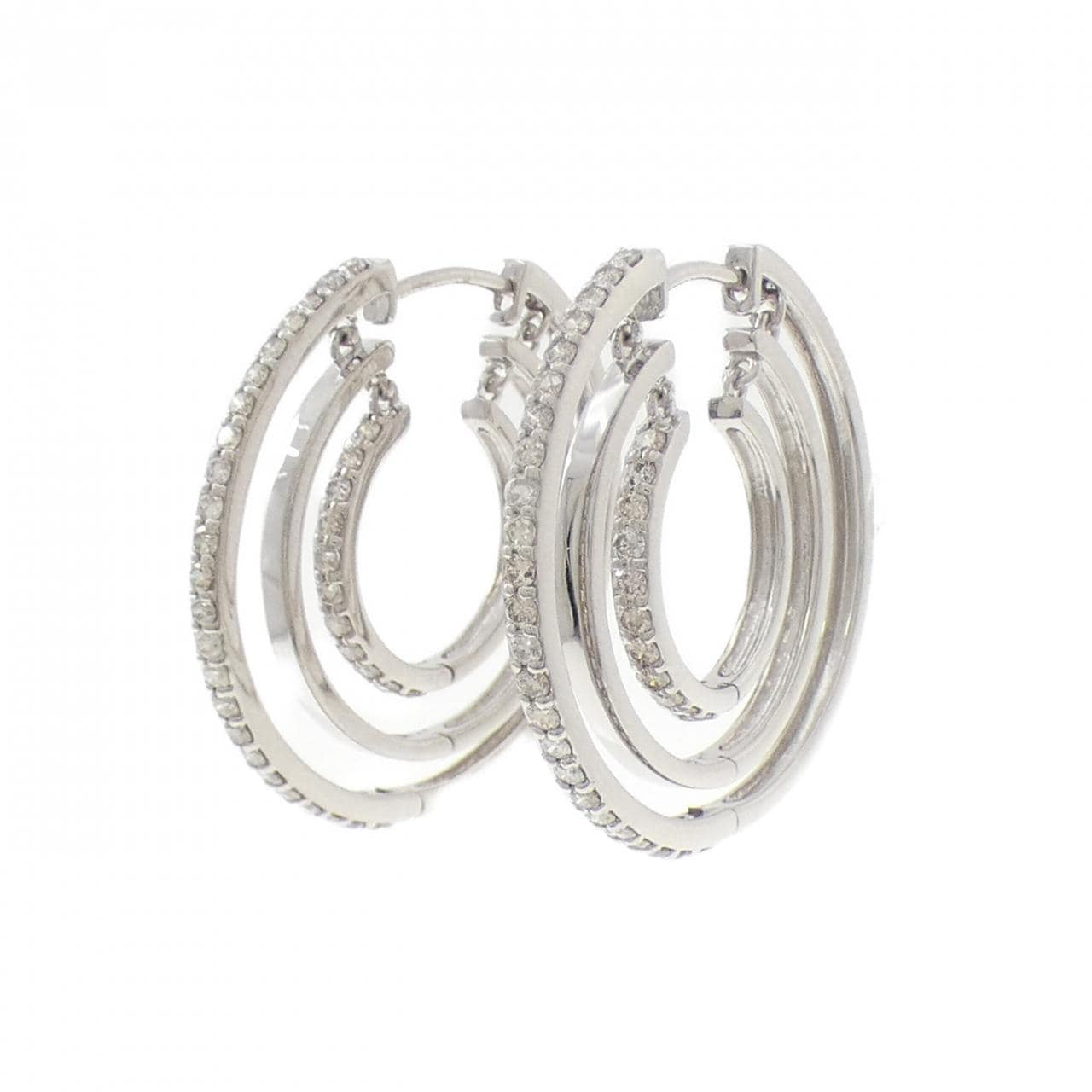 K18WG ダイヤモンド ピアス 1.00CT