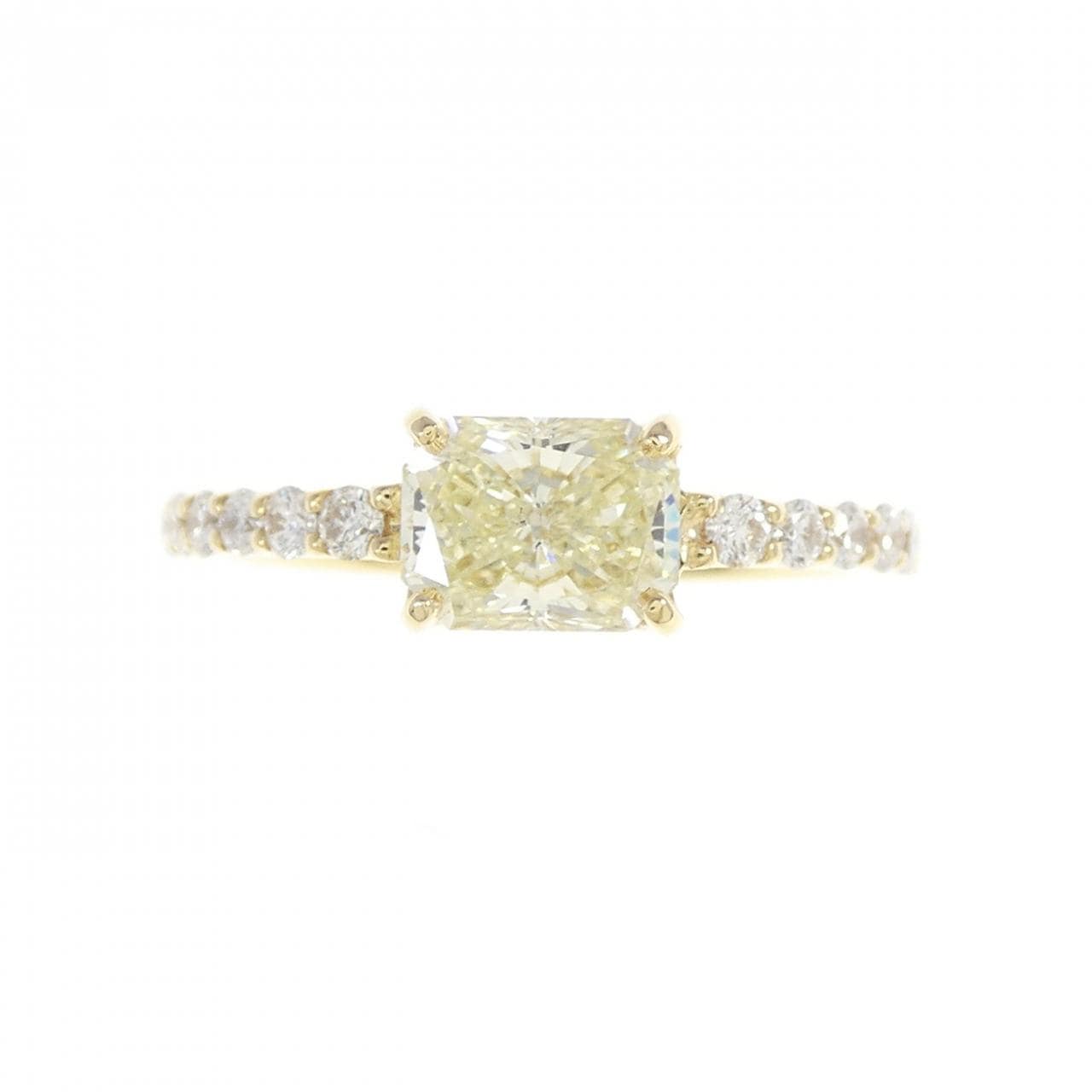 【リメイク】K18YG ダイヤモンド リング 1.054CT LY SI1 ファンシーカット