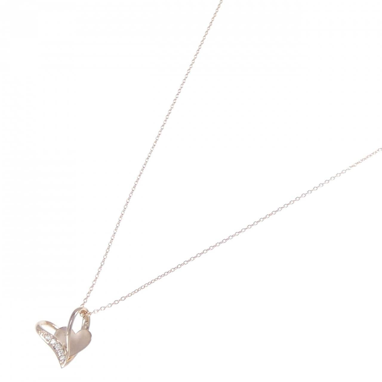 K10PG ハート ダイヤモンド ネックレス 0.03CT