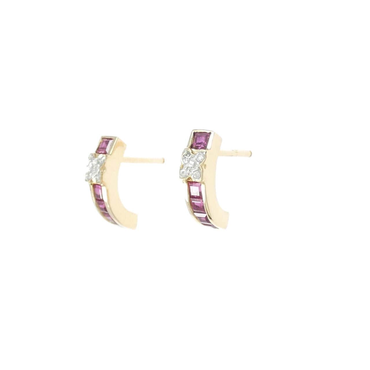 K14YG/K14WG Ruby Earrings
