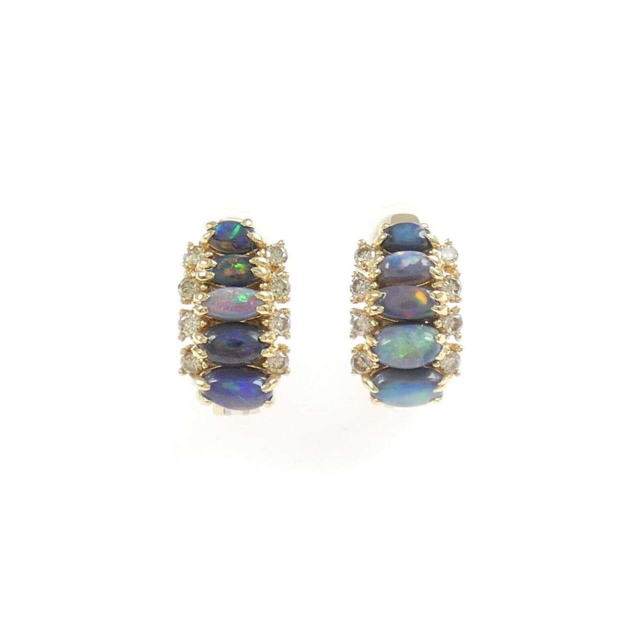 GSTB Black OPAL Earrings 0.90CT
