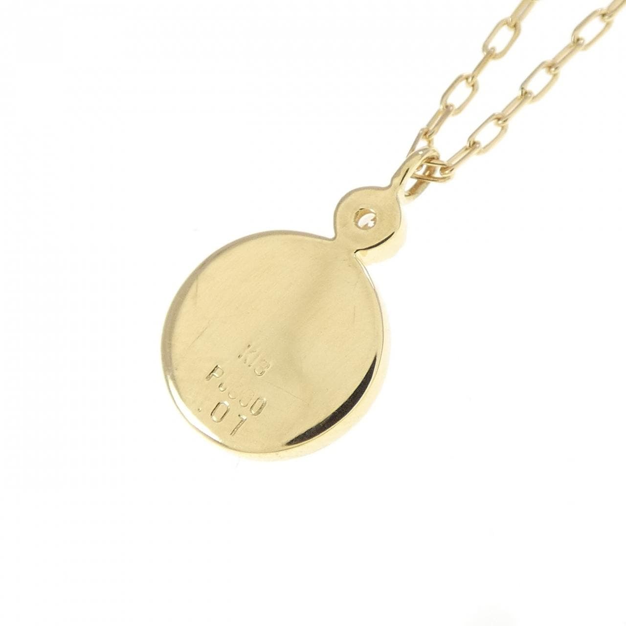 アガット イニシャル ネックレス 0.01CT