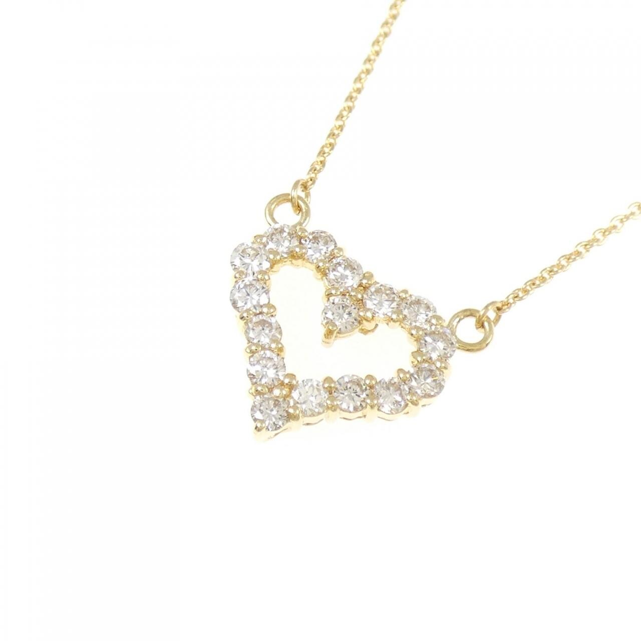 K18YG ハート ダイヤモンド ネックレス 0.52CT