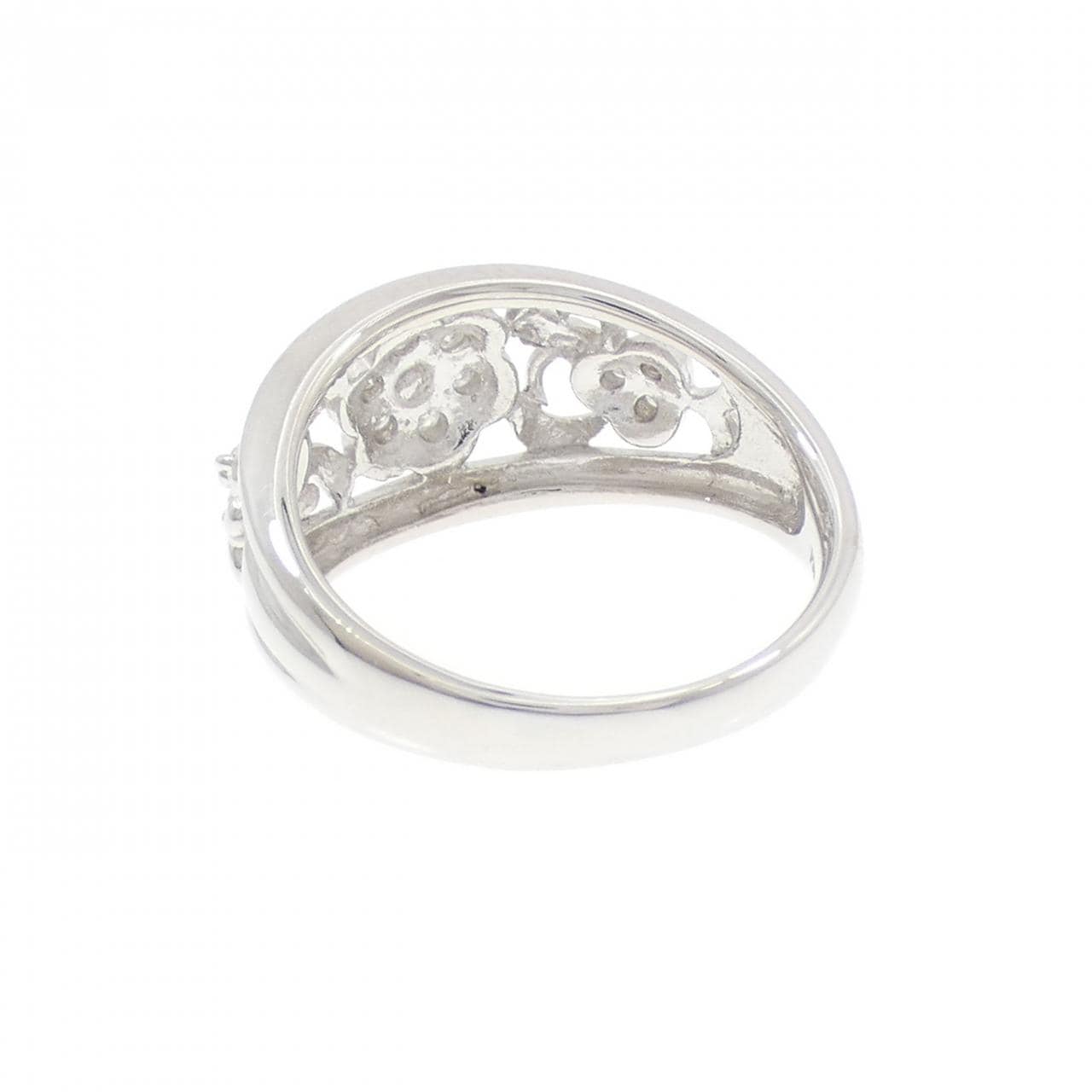 PT900 フラワー ダイヤモンド リング 0.18CT