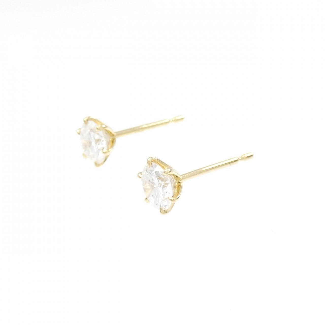 [Remake] K18YG/ST Diamond Earrings 0.416CT 0.424CT G SI1 VG-GOOD