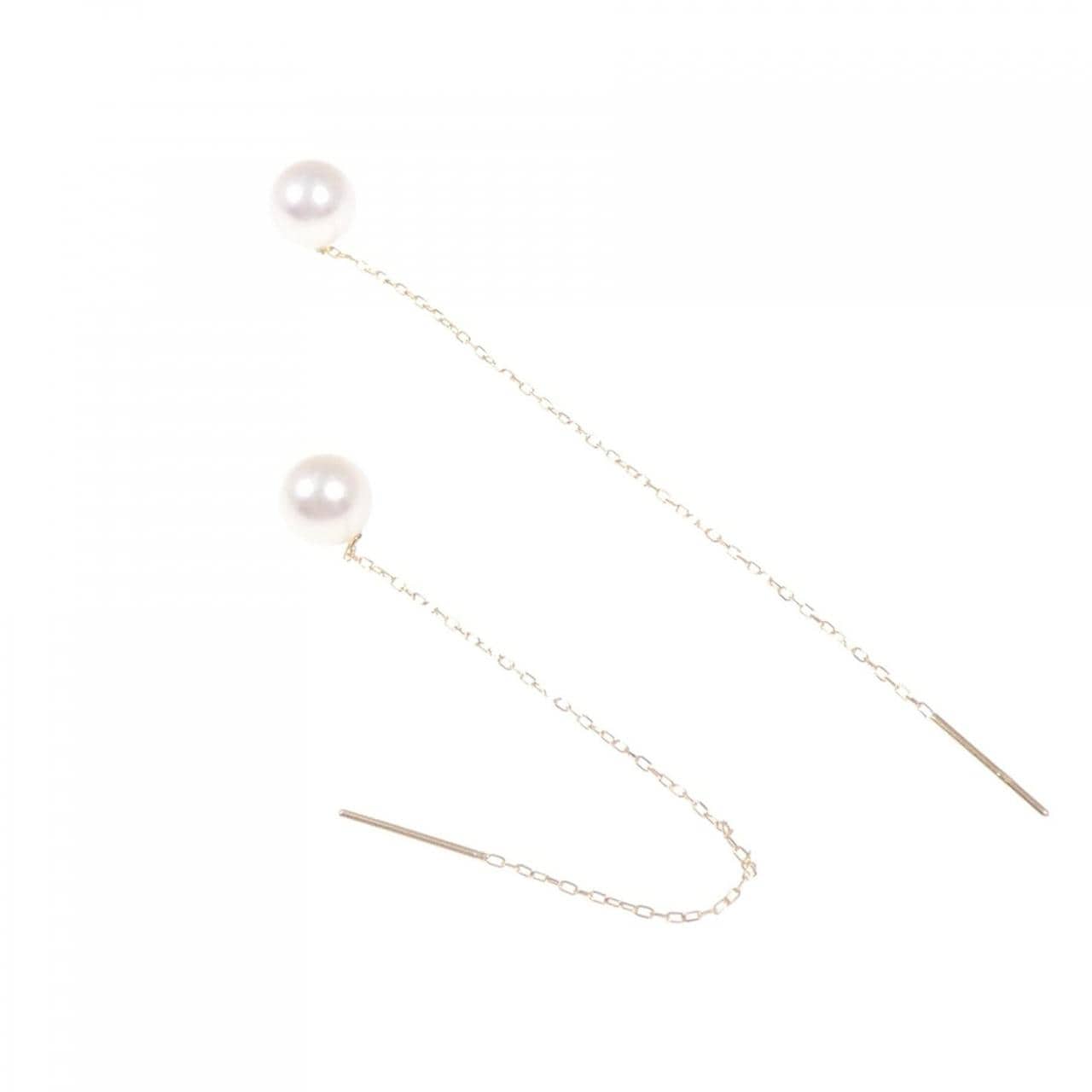 K18PG アコヤパール ピアス 6.4mm