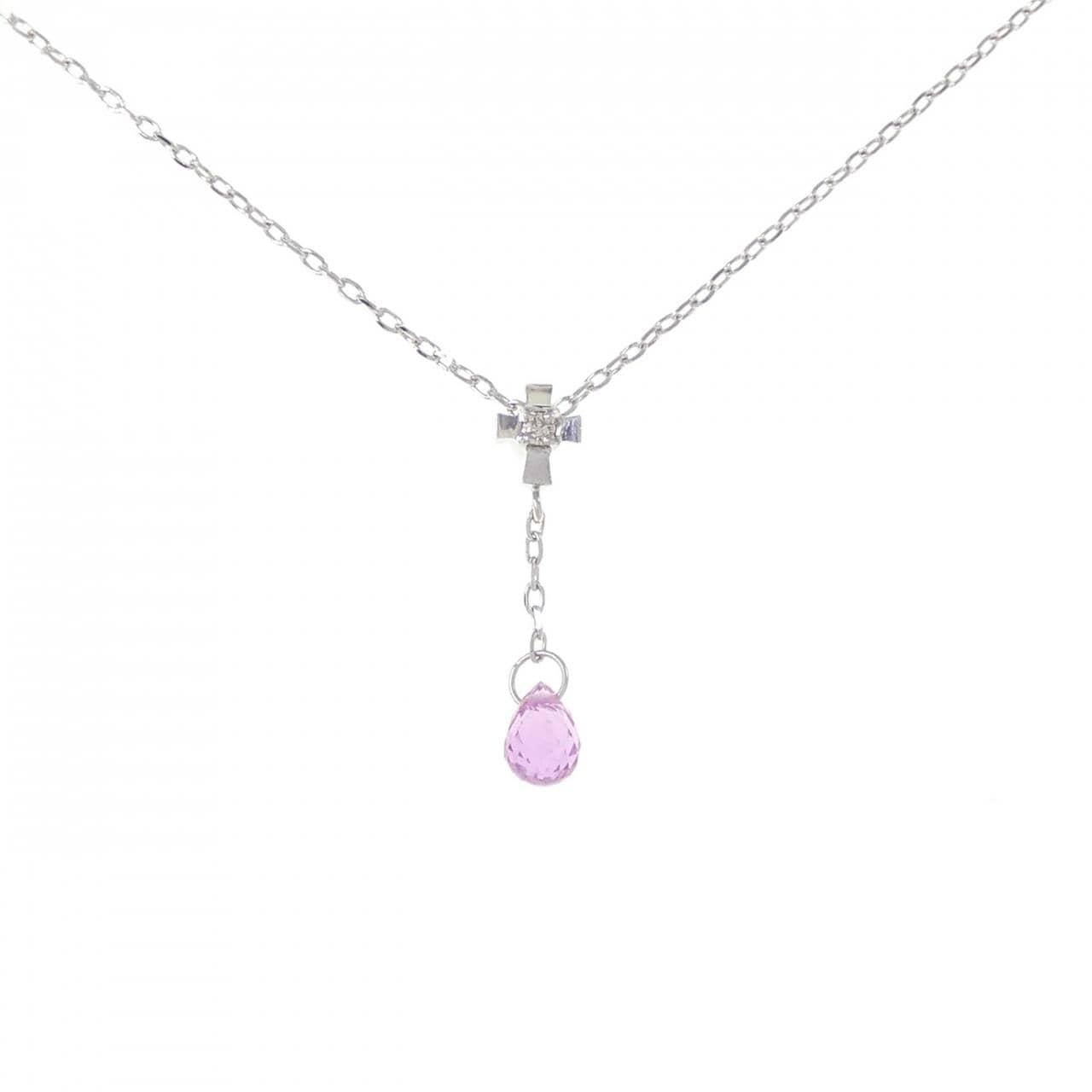 K18WG クロス サファイヤ ネックレス 0.55CT
